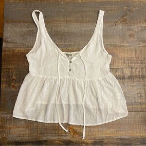 Show me your mumu White Peplum Tank Top